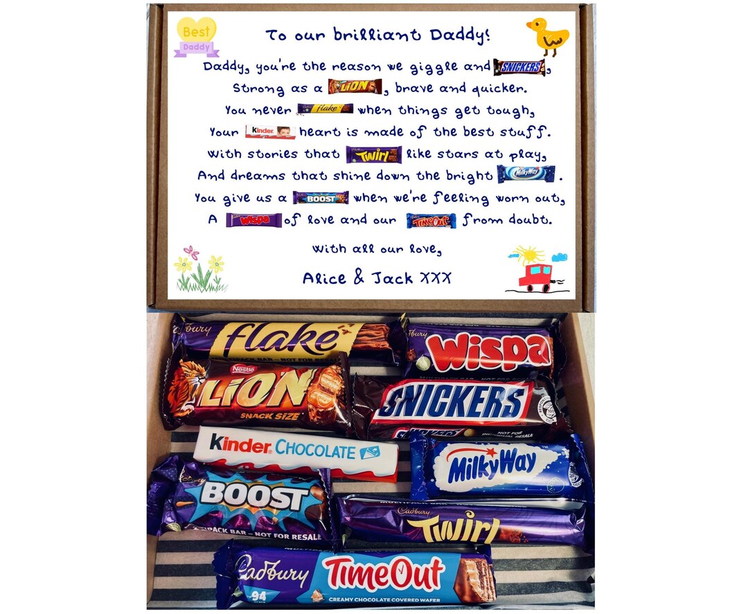 Fathers Day Chocolate Gift Box With Poem | Personalised Letterbox Gift ...