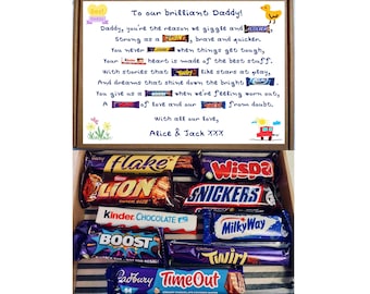 Fathers Day Chocolate Gift Box with Poem | Personalised Letterbox Gift Hamper for Dad Daddy
