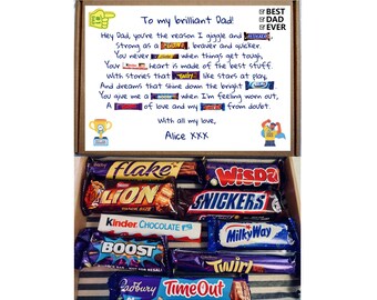 Birthday Chocolate Gift Box with Poem | Personalised Letterbox Gift Hamper for Daddy Dad