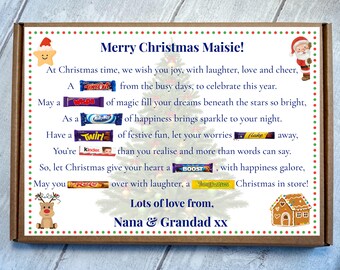 Children's Christmas Gift Box | Personalised Chocolate Poem Gift | Christmas Treat Box for Kids | Free UK Postage