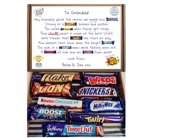 Birthday Chocolate Gift Box with Poem | Personalised Letterbox Gift Hamper for Grandad Grandpa Pops