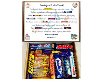 Thank You Teacher Chocolate Gift Box with Poem | Teacher Appreciation Gift | End of Term Teacher Present