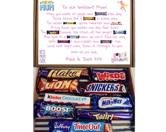 Mothers Day Chocolate Gift Box with Poem | Personalised Letterbox Gift Hamper for Mummy Mum