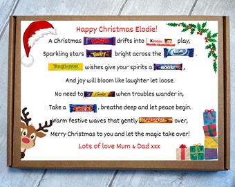 Christmas Chocolate Gift Box for Children | Festive Chocolate Poem | Kids Christmas Present | Stocking Filler | Free UK Postage