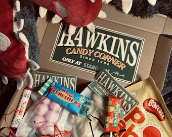Personalised Retro Sweet Gift Box from a Stranger Place. A Present full of Sweet Strange Things from a Candy Store in Indiana.