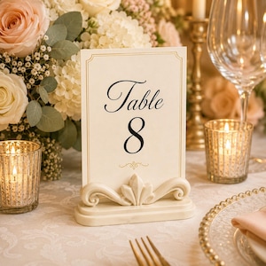 Scrolled Arch Table Card Holder, 4x6 or 5x7 Wedding Sign Stand - 3D Printed