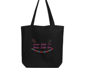 Nurse Appreciation Tote Bag | Heroes Work Here, Organic Cotton Canvas Bag