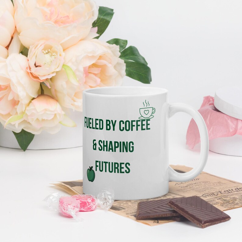 Teacher Mug Funny Coffee Mug for Teachers | Fueled By Coffee and Shaping Futures | Teacher Gift | Teacher Appreciation | Best Teacher Mug
