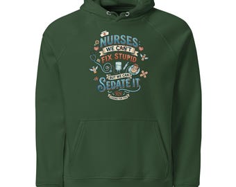 Unisex Eco Raglan Hoodie | Sarcastic Nurse Humor RN Gift