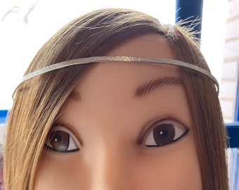 Sterling Silver Textured Circlet Headband: Adjustable Tiara Crown. Made to your measurements