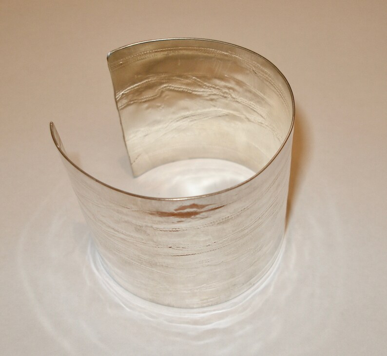 Stunning Cuff Bangle. Sterling Silver Textured Wide Bangle. 5cm 2 wide, but can be made in any width or any diameter/circumference. image 5