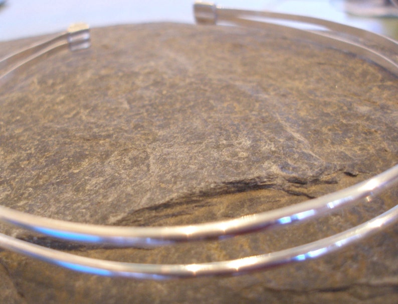 Sterling Silver 2 strand Double Headband, Wedding Band. Handmade with corrugated ends. Or made as a Single Band. A lovely gift or treat. image 3