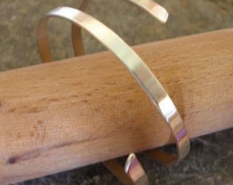 Thick, Polished, Sterling Silver 2-strand Bangle Cuff. Made in any diameter. With or without 'end' caps. 3 or 4 strand bangles available.