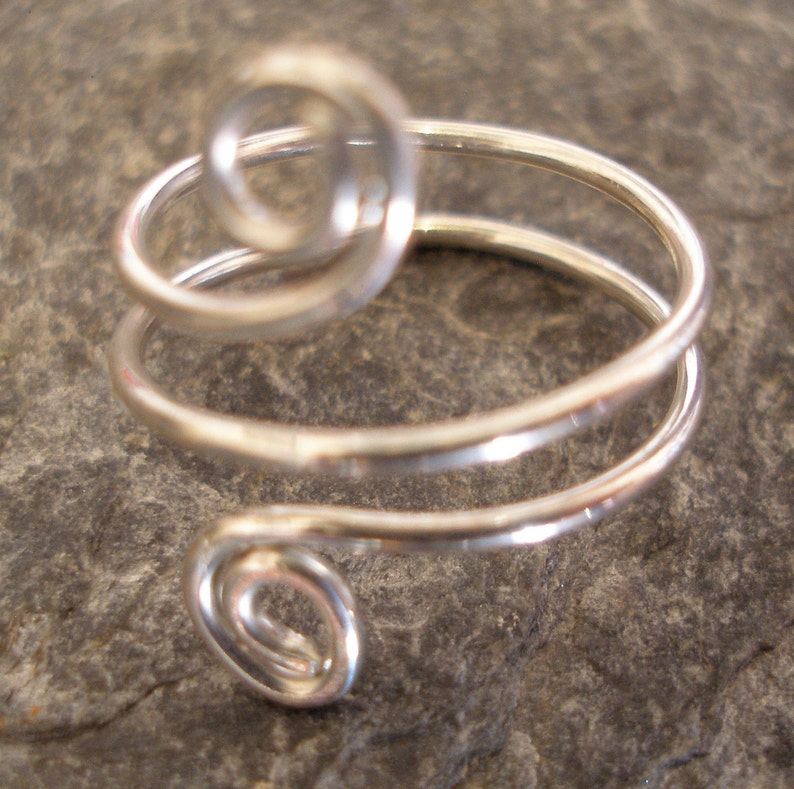 Toe Ring. Sterling Silver Spiral Toe Ring or Finger Ring. Wrap Around Ring. Or in 9ct Gold. Made in any size. image 3