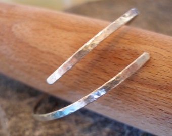 Thin Solid Sterling Silver 1 spiral Hammered Cuff Bangle. Unisex. Or in Natural Copper or 9ct Gold. Beautiful gift or treat!