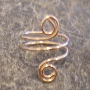 Toe Ring. Sterling Silver Spiral Toe Ring or Finger Ring. Wrap Around Ring. Or in 9ct Gold. Made in any size. 9ct Gold