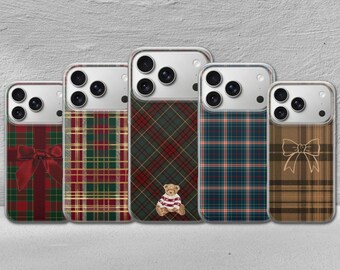 Plaid Cozy Phone Case Scottish Flannel Cover for iPhone 17 Pro Max, 17e, 15, 14, 13 & Samsung S26 Ultra, S25 FE, A57, A56, Pixel 10, 9A