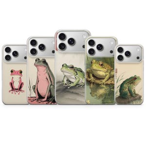 Capa para celular Grumpy Frog, modelo Moody Toad, compatível com iPhone 17 Pro Max, 17e, 15, 14, 13 e Samsung S26 Ultra, S25 FE, A57, A56, Pixel 10 e 9A.