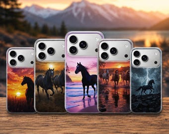 Horse Phone Case Animal Cover for iPhone 17 Pro Max, 17e, 15, 14, 13 & Samsung S26 Ultra, S25 FE, A57, A56, Pixel 10, 9A