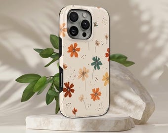 Custodia per telefono Charm Flower, resistente e con motivo floreale, compatibile con iPhone 17 Pro Max, 16e, 15, 14, 13 e Samsung S26 Ultra, S25 FE, A57, A56, Pixel 10, 9A.