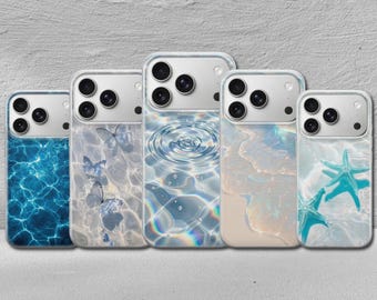 Custodia per telefono con motivo a onde d'acqua, modello oceano, per iPhone 17 Pro Max, 17e, 15, 14, 13 e Samsung S26 Ultra, S25 FE, A57, A56, Pixel 10, 9A