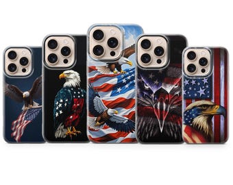 American Phone Case Eagle Cover for iPhone 17 Pro Max, 17e, 15, 14, 13 & Samsung S26 Ultra, S25 FE, A57, A56, Pixel 10, 9A
