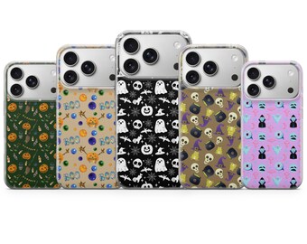 Halloween-telefonskal Spöklikt fodral för iPhone 17 Pro Max, 17e, 15, 14, 13 och Samsung S26 Ultra, S25 FE, A57, A56, Pixel 10, 9A