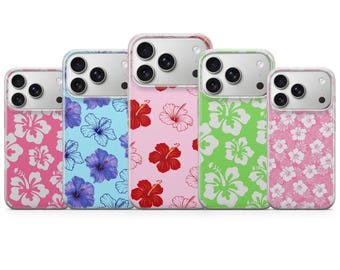 Hibiscus mobilskal med hawaiisk blommotiv för iPhone 17 Pro Max, 17e, 15, 14, 13 och Samsung S26 Ultra, S25 FE, A57, A56, Pixel 10, 9A