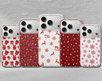 Custodia natalizia per iPhone 17 Pro Max, 17e, 15, 14, 13 e Samsung S26 Ultra, S25 FE, A57, A56, Pixel 10, 9A