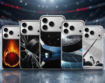 Ice Hockey Phone Case Winter Sport Cover for iPhone 17 Pro Max, 17e, 15, 14, 13 & Samsung S26 Ultra, S25 FE, A57, A56, Pixel 10, 9A