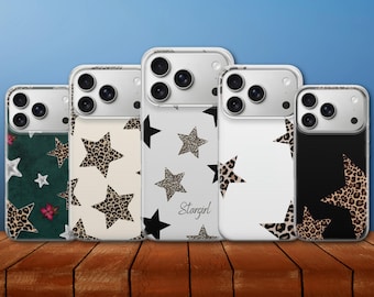 Coquette Phone Case Cheetah Star Cover for iPhone 17 Pro Max, 17e, 15, 14, 13 & Samsung S26 Ultra, S25 FE, A57, A56, Pixel 10, 9A