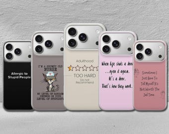 Funda para teléfono con frases sarcásticas para iPhone 17 Pro Max, 17e, 15, 14, 13 y Samsung S26 Ultra, S25 FE, A57, A56, Pixel 10, 9A