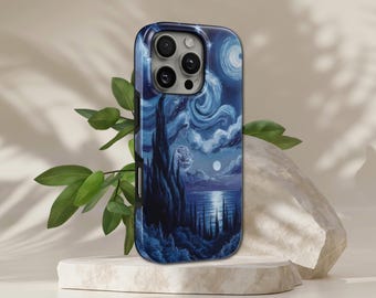 Cover per telefono Notte stellata con opera di Van Gogh, resistente e adatta per iPhone 17 Pro Max, 16e, 15, 14, 13 e Samsung S26 Ultra, S25 FE, A57, A56, Pixel 10, 9A