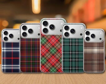 Étui de téléphone à carreaux en flanelle pour iPhone 17 Pro Max, 17e, 15, 14, 13 et Samsung S26 Ultra, S25 FE, A57, A56, Pixel 10, 9A