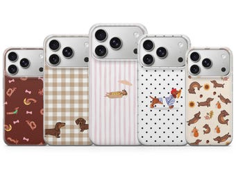 Dachshund Phone Case Sausage Dog Cover for iPhone 17 Pro Max, 17e, 15, 14, 13 & Samsung S26 Ultra, S25 FE, A57, A56, Pixel 10, 9A