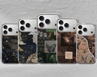 Custodia per telefono Dark Academia, stile gotico vintage, per iPhone 17 Pro Max, 17e, 15, 14, 13 e Samsung S26 Ultra, S25 FE, A57, A56, Pixel 10, 9A