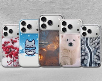 Custodia invernale per telefono con estetica neve, adatta per iPhone 17 Pro Max, 17e, 15, 14, 13 e Samsung S26 Ultra, S25 FE, A57, A56, Pixel 10, 9A