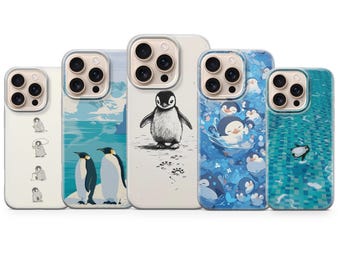 Penguin Phone Case Animal Christmas Cover for iPhone 17 Pro Max, 17e, 15, 14, 13 & Samsung S26 Ultra, S25 FE, A57, A56, Pixel 10, 9A