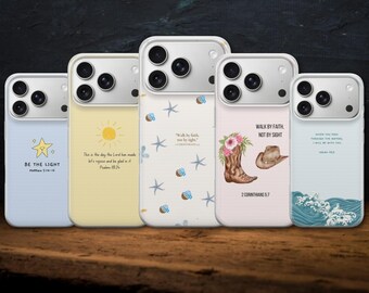 Christian Phone Case Bible Verse Cover for iPhone 17 Pro Max, 17e, 15, 14, 13 & Samsung S26 Ultra, S25 FE, A57, A56, Pixel 10, 9A