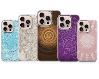 Mandala Phone Case Mosaic Boho Cover for iPhone 17 Pro Max, 17e, 15, 14, 13 & Samsung S26 Ultra, S25 FE, A57, A56, Pixel 10, 9A