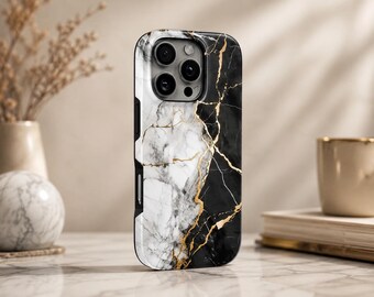 Marble Phone Case Marmor TOUGH Cover for iPhone 17 Pro Max, 16e, 15, 14, 13 & Samsung S26 Ultra, S25 FE, A57, A56, Pixel 10, 9A
