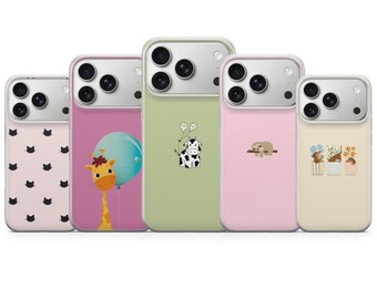 Animal Phone Case Minimal Cover for iPhone 17 Pro Max, 17e, 15, 14, 13 & Samsung S26 Ultra, S25 FE, A57, A56, Pixel 10, 9A