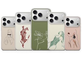 Body Outline Phone Case  Form Line Art Cover for iPhone 17 Pro Max, 17e, 15, 14, 13 & Samsung S26 Ultra, S25 FE, A57, A56, Pixel 10, 9A