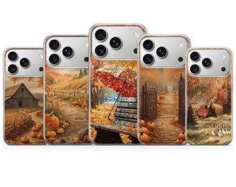 Fall Leaves Phone Case Autumn Cover for iPhone 17 Pro Max, 17e, 15, 14, 13 & Samsung S26 Ultra, S25 FE, A57, A56, Pixel 10, 9A