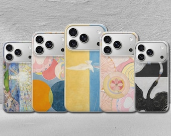 Custodia per telefono Hilma af Klint Art Abstract Cover per iPhone 17 Pro Max, 17e, 15, 14, 13 e Samsung S26 Ultra, S25 FE, A57, A56, Pixel 10, 9A