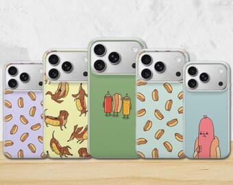 Hot Dog Phone Case Fast Food Cover for iPhone 17 Pro Max, 17e, 15, 14, 13 & Samsung S26 Ultra, S25 FE, A57, A56, Pixel 10, 9A