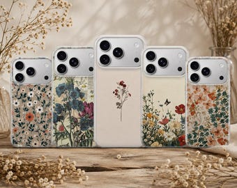 Floral Phone Case Flower Cover for iPhone 18 Pro Max, 17, 16, 15, Samsung S26 Ultra, S25 FE, A57, A56, Pixel 11, 10