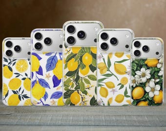 Lemon Floral Phone Case Summer Cover for iPhone 17 Pro Max, 17e, 15, 14, 13 & Samsung S26 Ultra, S25 FE, A57, A56, Pixel 10, 9A