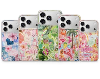 Beachy Phone Case Collage Cover for iPhone 17 Pro Max, 17e, 15, 14, 13 & Samsung S26 Ultra, S25 FE, A57, A56, Pixel 10, 9A