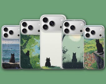 Funda para teléfono con diseño de gato y gatito para iPhone 17 Pro Max, 17e, 15, 14, 13 y Samsung S26 Ultra, S25 FE, A57, A56, Pixel 10, 9A